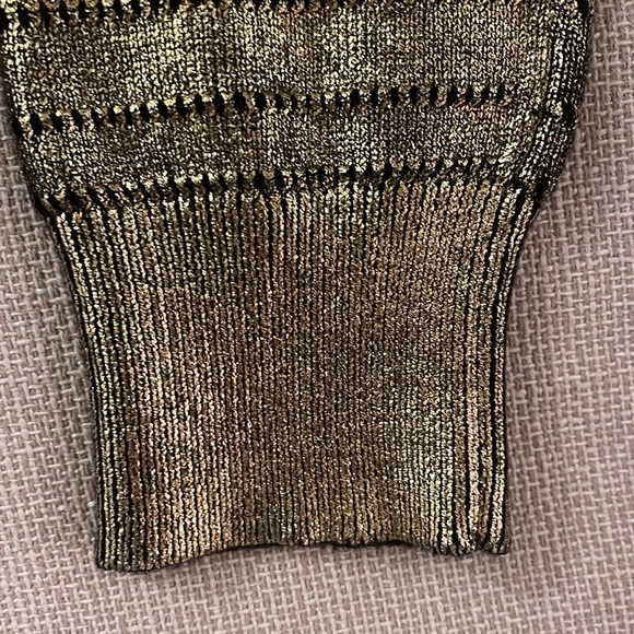 Saint Laurent Paris . New! Stylish women's jumper covered with shiny bronze - Picture 3 of 5